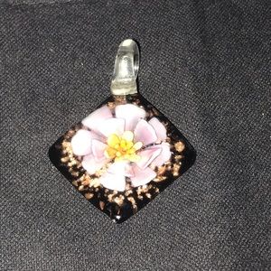 💙Glass flower pendant